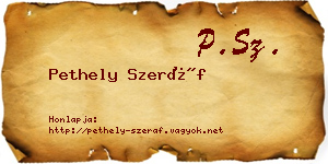 Pethely Szeráf névjegykártya
